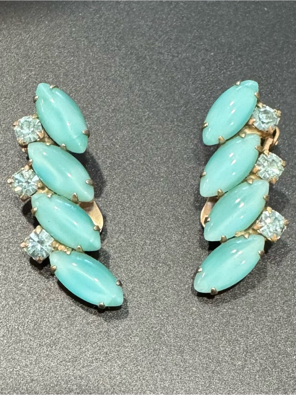 Turquoise Marquise Cluster Ear Climbers - Women Jewelry